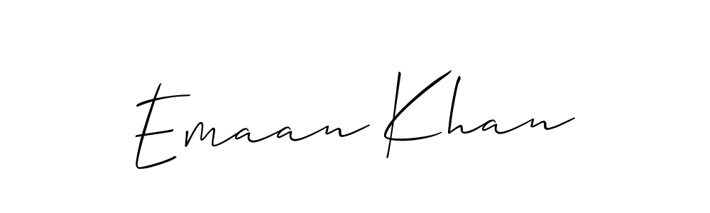 Use a signature maker to create a handwritten signature online. With this signature software, you can design (Allison_Script) your own signature for name Emaan Khan. Emaan Khan signature style 2 images and pictures png