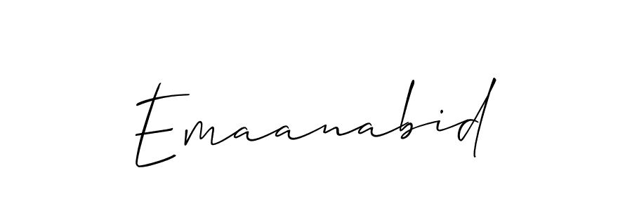 It looks lik you need a new signature style for name Emaanabid. Design unique handwritten (Allison_Script) signature with our free signature maker in just a few clicks. Emaanabid signature style 2 images and pictures png