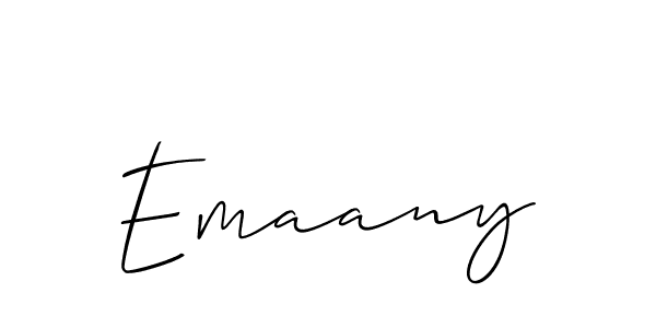 How to make Emaany name signature. Use Allison_Script style for creating short signs online. This is the latest handwritten sign. Emaany signature style 2 images and pictures png