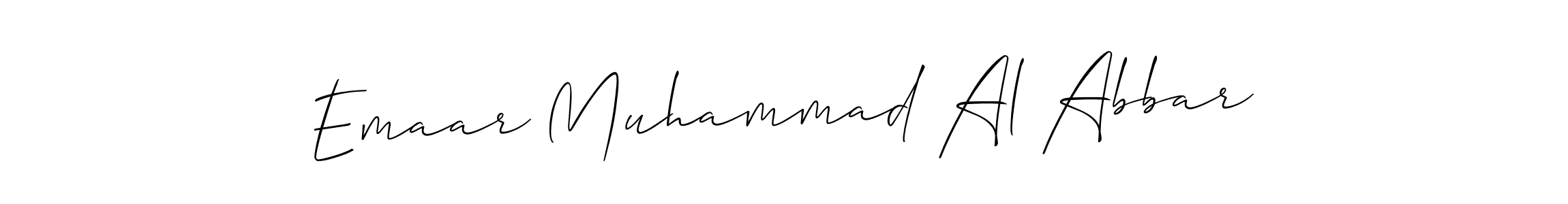 How to make Emaar Muhammad Al Abbar name signature. Use Allison_Script style for creating short signs online. This is the latest handwritten sign. Emaar Muhammad Al Abbar signature style 2 images and pictures png