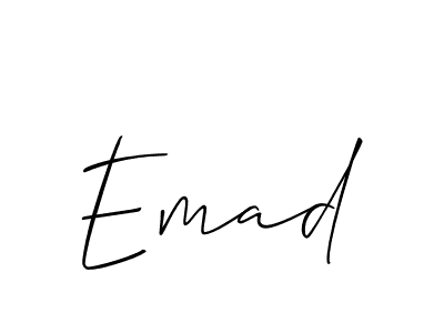 It looks lik you need a new signature style for name Emad. Design unique handwritten (Allison_Script) signature with our free signature maker in just a few clicks. Emad signature style 2 images and pictures png