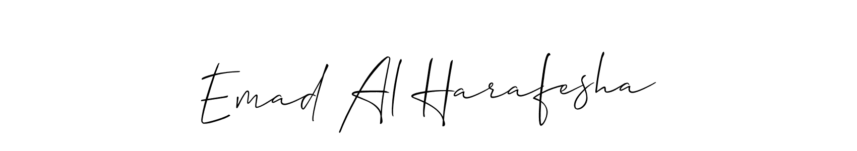 Create a beautiful signature design for name Emad Al Harafesha. With this signature (Allison_Script) fonts, you can make a handwritten signature for free. Emad Al Harafesha signature style 2 images and pictures png