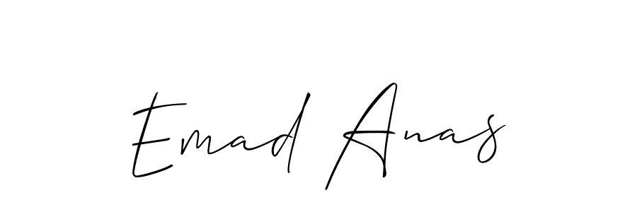 Make a beautiful signature design for name Emad Anas. With this signature (Allison_Script) style, you can create a handwritten signature for free. Emad Anas signature style 2 images and pictures png