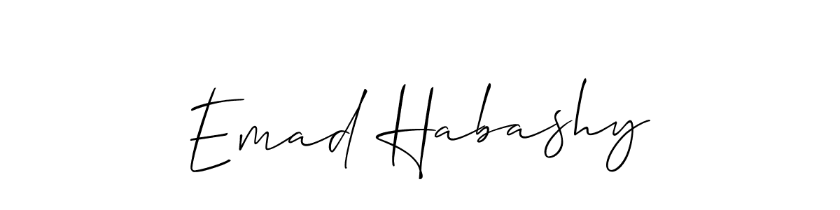 The best way (Allison_Script) to make a short signature is to pick only two or three words in your name. The name Emad Habashy include a total of six letters. For converting this name. Emad Habashy signature style 2 images and pictures png