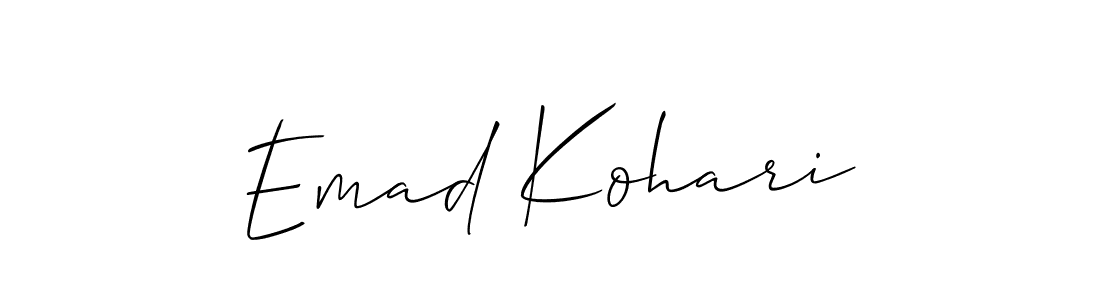 Also You can easily find your signature by using the search form. We will create Emad Kohari name handwritten signature images for you free of cost using Allison_Script sign style. Emad Kohari signature style 2 images and pictures png