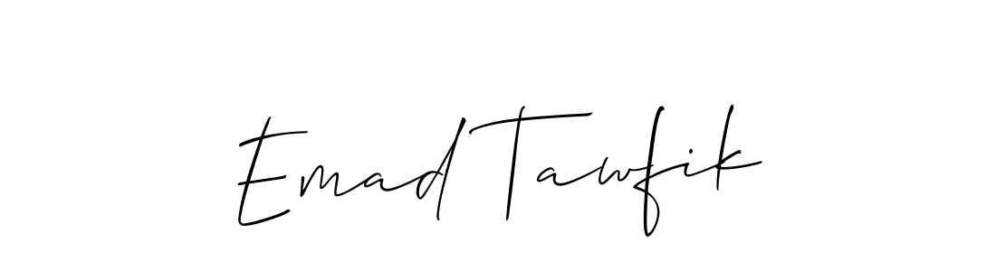 Use a signature maker to create a handwritten signature online. With this signature software, you can design (Allison_Script) your own signature for name Emad Tawfik. Emad Tawfik signature style 2 images and pictures png