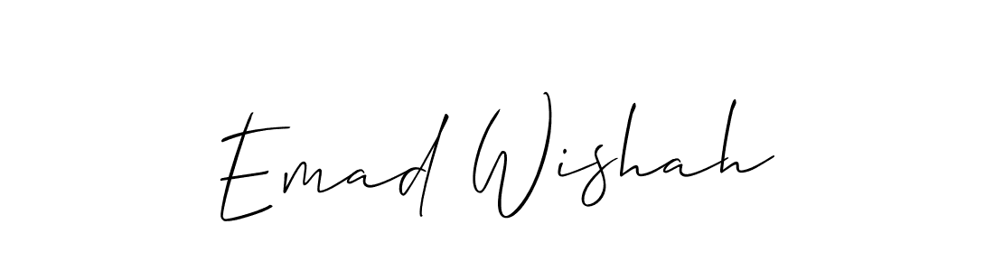 Make a beautiful signature design for name Emad Wishah. With this signature (Allison_Script) style, you can create a handwritten signature for free. Emad Wishah signature style 2 images and pictures png