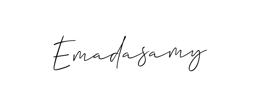 Design your own signature with our free online signature maker. With this signature software, you can create a handwritten (Allison_Script) signature for name Emadasamy. Emadasamy signature style 2 images and pictures png
