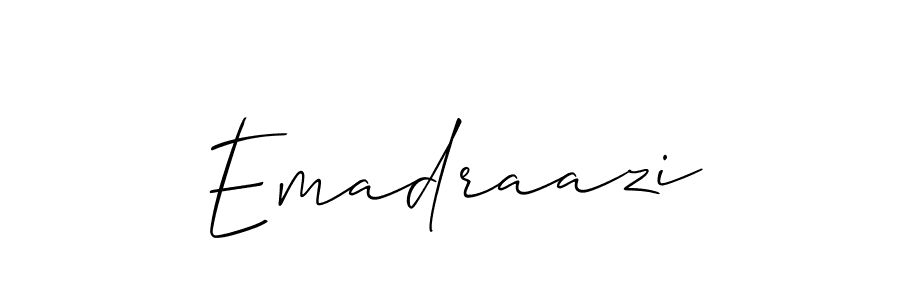Design your own signature with our free online signature maker. With this signature software, you can create a handwritten (Allison_Script) signature for name Emadraazi. Emadraazi signature style 2 images and pictures png