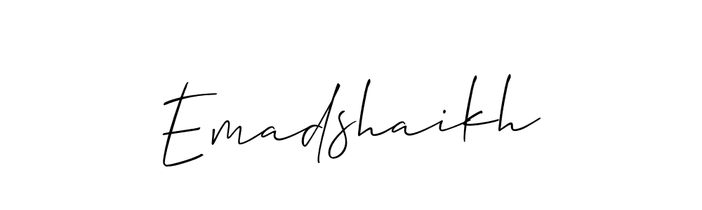 How to make Emadshaikh signature? Allison_Script is a professional autograph style. Create handwritten signature for Emadshaikh name. Emadshaikh signature style 2 images and pictures png