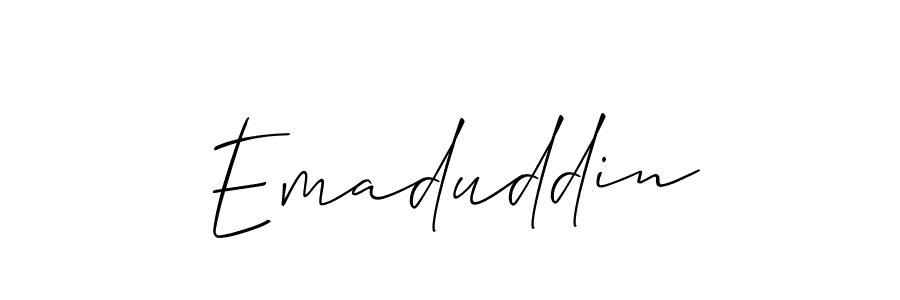 Also we have Emaduddin name is the best signature style. Create professional handwritten signature collection using Allison_Script autograph style. Emaduddin signature style 2 images and pictures png