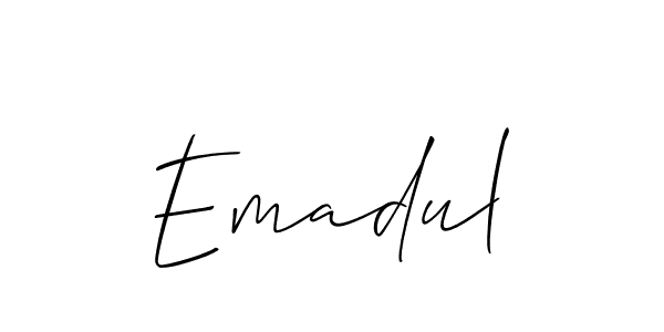 Also You can easily find your signature by using the search form. We will create Emadul name handwritten signature images for you free of cost using Allison_Script sign style. Emadul signature style 2 images and pictures png