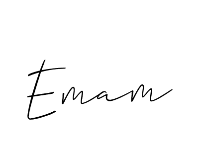 Use a signature maker to create a handwritten signature online. With this signature software, you can design (Allison_Script) your own signature for name Emam. Emam signature style 2 images and pictures png