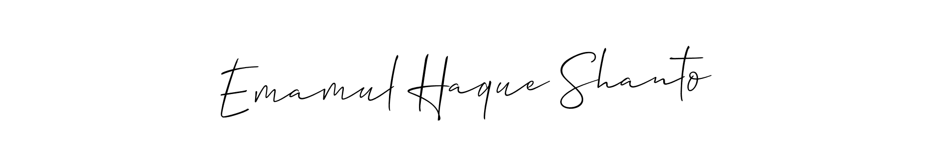 This is the best signature style for the Emamul Haque Shanto name. Also you like these signature font (Allison_Script). Mix name signature. Emamul Haque Shanto signature style 2 images and pictures png