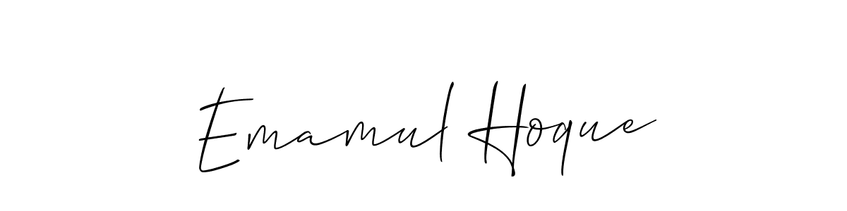 Create a beautiful signature design for name Emamul Hoque. With this signature (Allison_Script) fonts, you can make a handwritten signature for free. Emamul Hoque signature style 2 images and pictures png