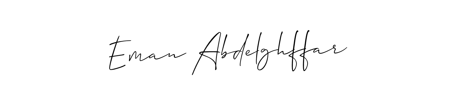 Design your own signature with our free online signature maker. With this signature software, you can create a handwritten (Allison_Script) signature for name Eman Abdelghffar. Eman Abdelghffar signature style 2 images and pictures png