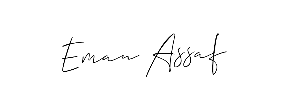 Make a beautiful signature design for name Eman Assaf. With this signature (Allison_Script) style, you can create a handwritten signature for free. Eman Assaf signature style 2 images and pictures png