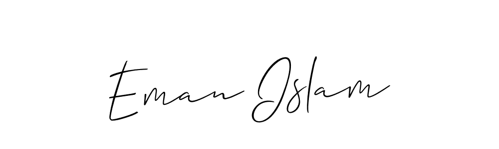 Also You can easily find your signature by using the search form. We will create Eman Islam name handwritten signature images for you free of cost using Allison_Script sign style. Eman Islam signature style 2 images and pictures png