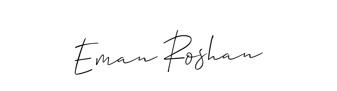 Make a beautiful signature design for name Eman Roshan. With this signature (Allison_Script) style, you can create a handwritten signature for free. Eman Roshan signature style 2 images and pictures png