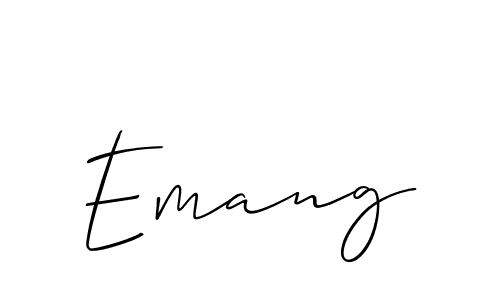 Make a beautiful signature design for name Emang. With this signature (Allison_Script) style, you can create a handwritten signature for free. Emang signature style 2 images and pictures png