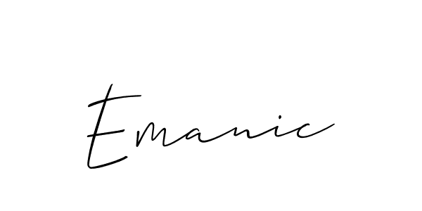 Emanic stylish signature style. Best Handwritten Sign (Allison_Script) for my name. Handwritten Signature Collection Ideas for my name Emanic. Emanic signature style 2 images and pictures png