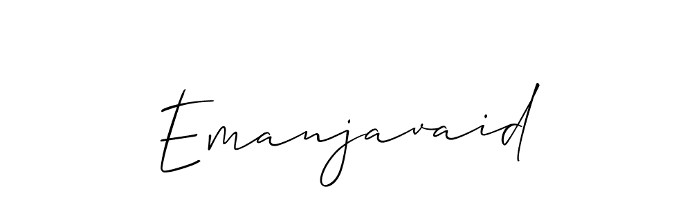 Allison_Script is a professional signature style that is perfect for those who want to add a touch of class to their signature. It is also a great choice for those who want to make their signature more unique. Get Emanjavaid name to fancy signature for free. Emanjavaid signature style 2 images and pictures png