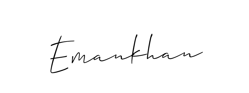 Use a signature maker to create a handwritten signature online. With this signature software, you can design (Allison_Script) your own signature for name Emankhan. Emankhan signature style 2 images and pictures png