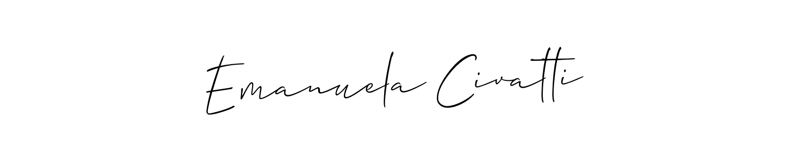 Also You can easily find your signature by using the search form. We will create Emanuela Civatti name handwritten signature images for you free of cost using Allison_Script sign style. Emanuela Civatti signature style 2 images and pictures png