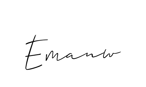 Use a signature maker to create a handwritten signature online. With this signature software, you can design (Allison_Script) your own signature for name Emanw. Emanw signature style 2 images and pictures png