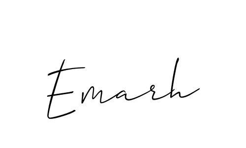 Use a signature maker to create a handwritten signature online. With this signature software, you can design (Allison_Script) your own signature for name Emarh. Emarh signature style 2 images and pictures png