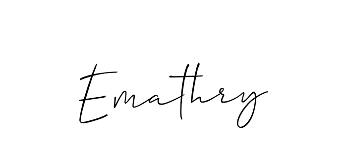 Create a beautiful signature design for name Emathry. With this signature (Allison_Script) fonts, you can make a handwritten signature for free. Emathry signature style 2 images and pictures png