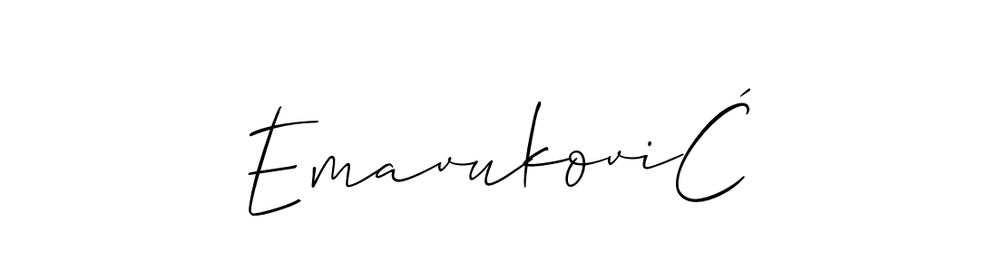 Allison_Script is a professional signature style that is perfect for those who want to add a touch of class to their signature. It is also a great choice for those who want to make their signature more unique. Get EmavukoviĆ name to fancy signature for free. EmavukoviĆ signature style 2 images and pictures png