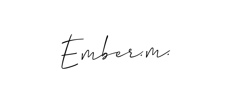 Make a beautiful signature design for name Ember.m.. With this signature (Allison_Script) style, you can create a handwritten signature for free. Ember.m. signature style 2 images and pictures png