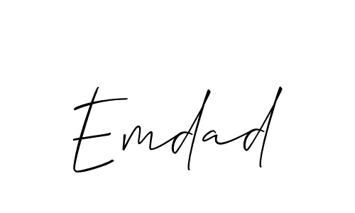 if you are searching for the best signature style for your name Emdad. so please give up your signature search. here we have designed multiple signature styles  using Allison_Script. Emdad signature style 2 images and pictures png