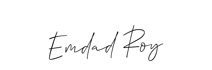 The best way (Allison_Script) to make a short signature is to pick only two or three words in your name. The name Emdad Roy include a total of six letters. For converting this name. Emdad Roy signature style 2 images and pictures png