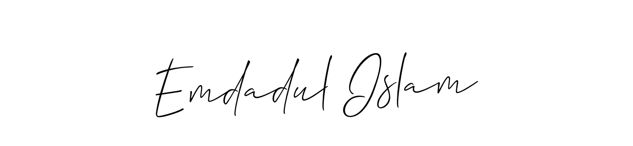 The best way (Allison_Script) to make a short signature is to pick only two or three words in your name. The name Emdadul Islam include a total of six letters. For converting this name. Emdadul Islam signature style 2 images and pictures png