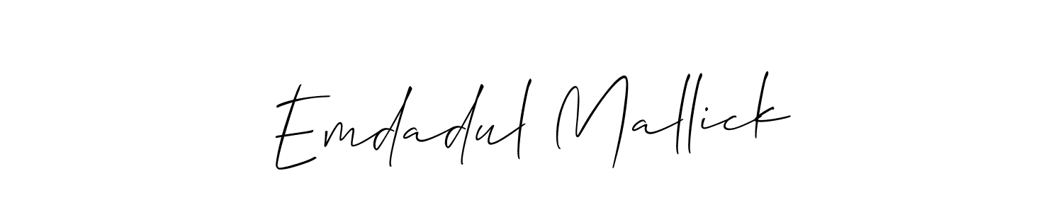 Allison_Script is a professional signature style that is perfect for those who want to add a touch of class to their signature. It is also a great choice for those who want to make their signature more unique. Get Emdadul Mallick name to fancy signature for free. Emdadul Mallick signature style 2 images and pictures png