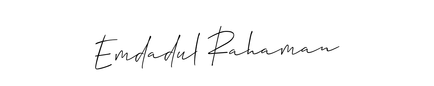 Make a short Emdadul Rahaman signature style. Manage your documents anywhere anytime using Allison_Script. Create and add eSignatures, submit forms, share and send files easily. Emdadul Rahaman signature style 2 images and pictures png