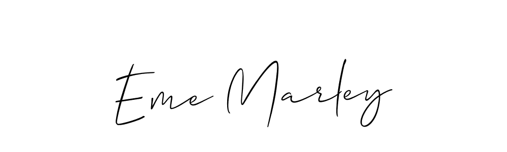It looks lik you need a new signature style for name Eme Marley. Design unique handwritten (Allison_Script) signature with our free signature maker in just a few clicks. Eme Marley signature style 2 images and pictures png