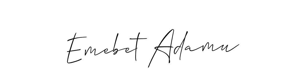 How to Draw Emebet Adamu signature style? Allison_Script is a latest design signature styles for name Emebet Adamu. Emebet Adamu signature style 2 images and pictures png