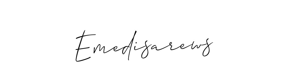 Once you've used our free online signature maker to create your best signature Allison_Script style, it's time to enjoy all of the benefits that Emedisarews name signing documents. Emedisarews signature style 2 images and pictures png