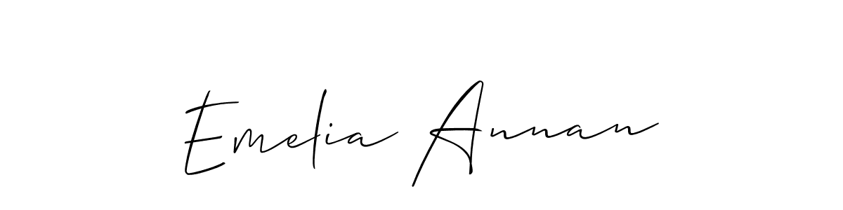 Make a beautiful signature design for name Emelia Annan. With this signature (Allison_Script) style, you can create a handwritten signature for free. Emelia Annan signature style 2 images and pictures png
