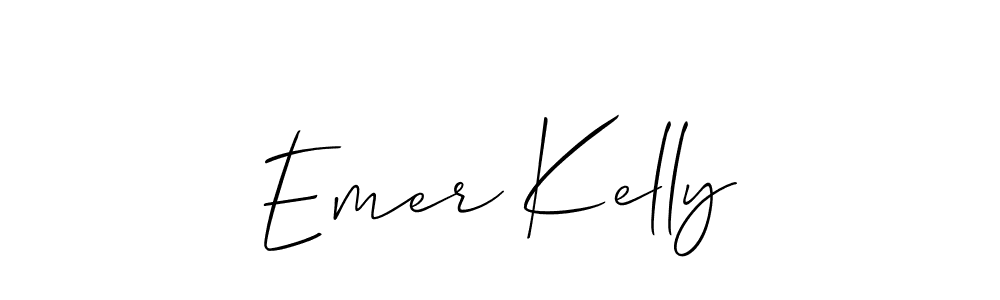 The best way (Allison_Script) to make a short signature is to pick only two or three words in your name. The name Emer Kelly include a total of six letters. For converting this name. Emer Kelly signature style 2 images and pictures png