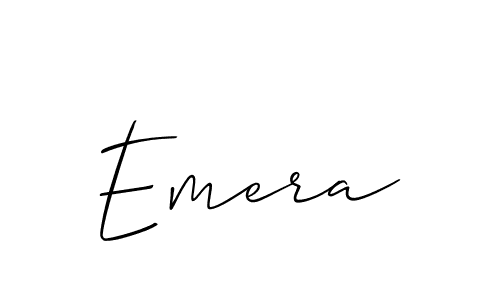 Create a beautiful signature design for name Emera. With this signature (Allison_Script) fonts, you can make a handwritten signature for free. Emera signature style 2 images and pictures png