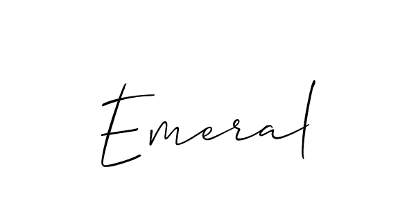 The best way (Allison_Script) to make a short signature is to pick only two or three words in your name. The name Emeral include a total of six letters. For converting this name. Emeral signature style 2 images and pictures png