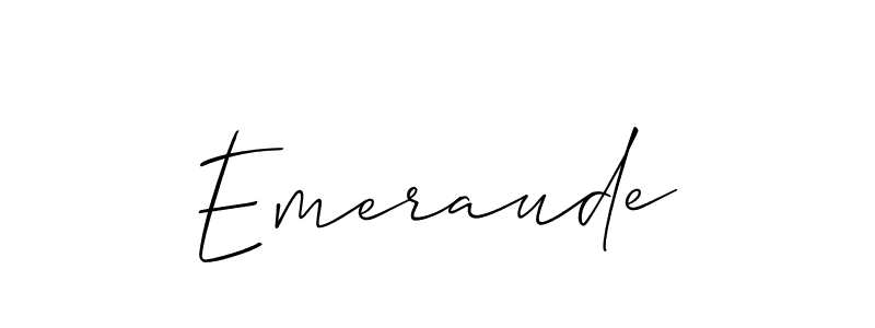 Make a beautiful signature design for name Emeraude. With this signature (Allison_Script) style, you can create a handwritten signature for free. Emeraude signature style 2 images and pictures png