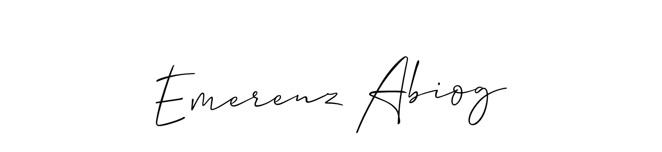 Allison_Script is a professional signature style that is perfect for those who want to add a touch of class to their signature. It is also a great choice for those who want to make their signature more unique. Get Emerenz Abiog name to fancy signature for free. Emerenz Abiog signature style 2 images and pictures png