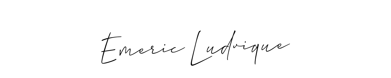 How to make Emeric Ludvique name signature. Use Allison_Script style for creating short signs online. This is the latest handwritten sign. Emeric Ludvique signature style 2 images and pictures png