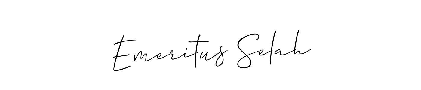 Also You can easily find your signature by using the search form. We will create Emeritus Selah name handwritten signature images for you free of cost using Allison_Script sign style. Emeritus Selah signature style 2 images and pictures png