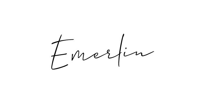 How to make Emerlin signature? Allison_Script is a professional autograph style. Create handwritten signature for Emerlin name. Emerlin signature style 2 images and pictures png